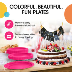 7 In. Cerise Paper Plates - 20 Ct.