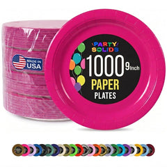 9 in. Cerise Paper Plates | Case of 1000