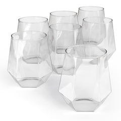 12 Oz. Stemless Diamond Wine Tumbler 24 Count | Clear