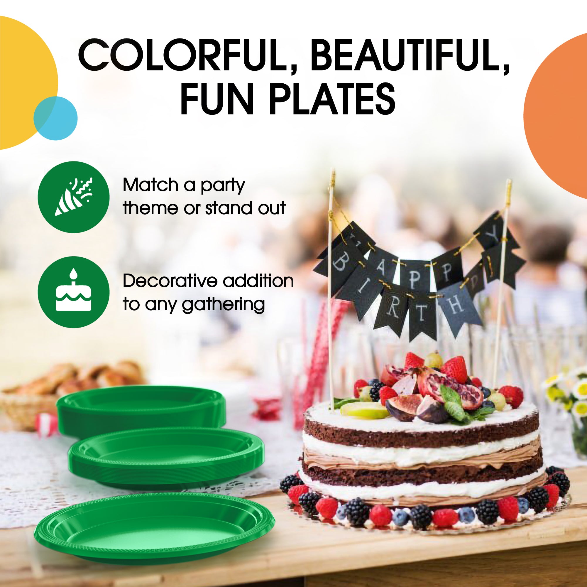 7 in. Emerald Green Plastic Plates | 20 Ct.
