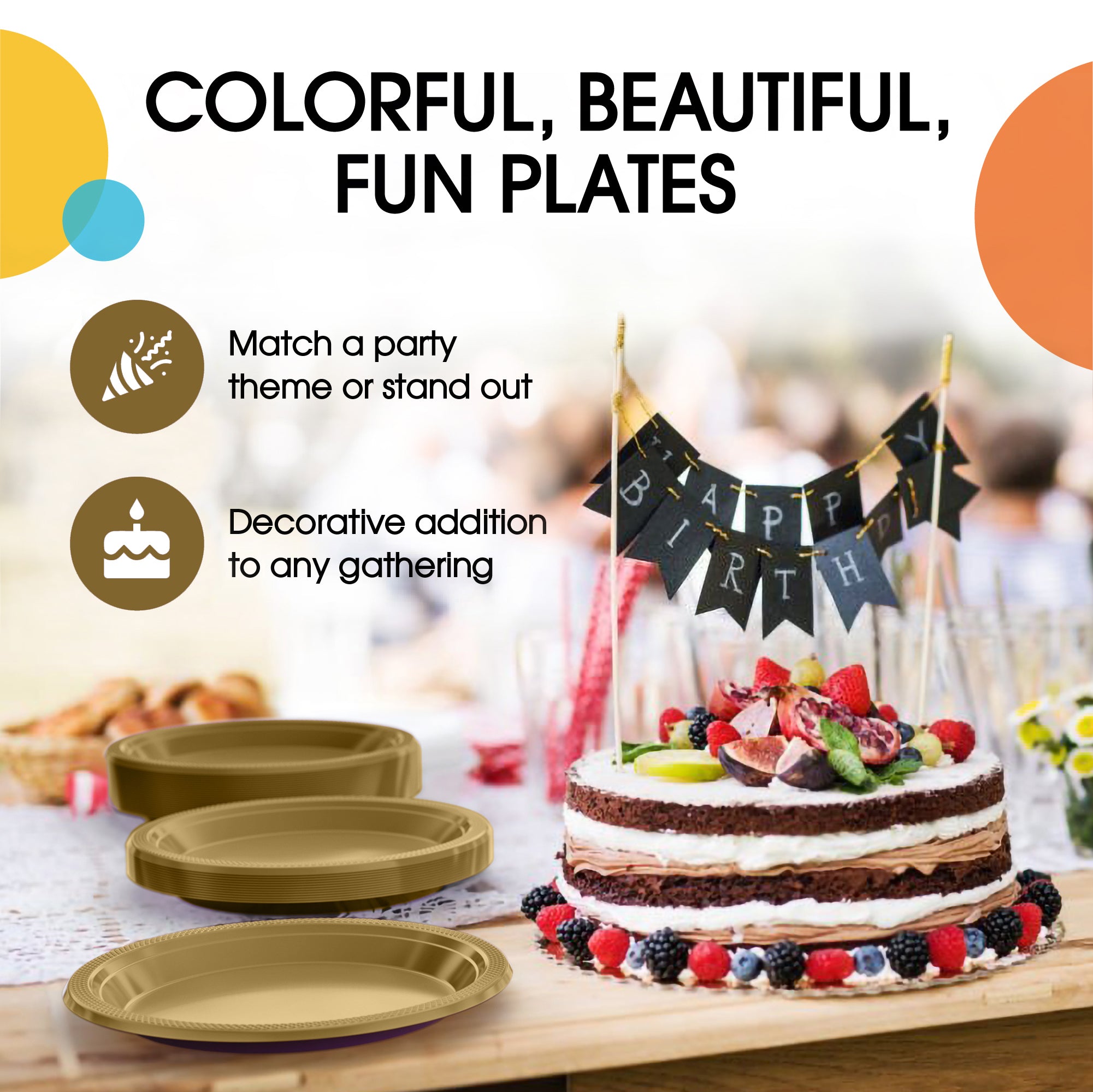 7 in. Gold Plastic Plates | 20 Ct.