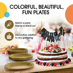 7 in. Gold Plastic Plates | 20 Ct.