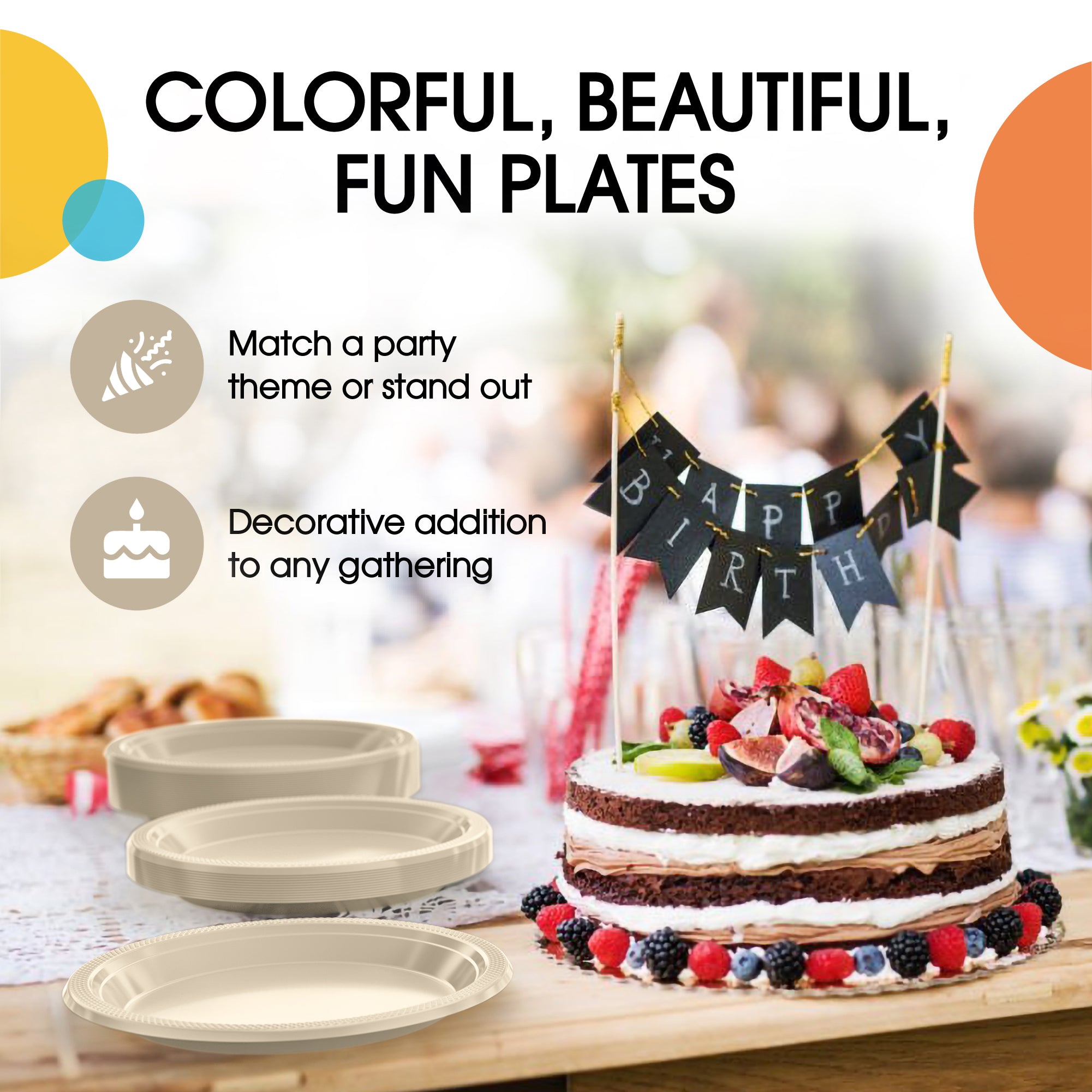 7 in. Ivory Plastic Plates | Case of 600