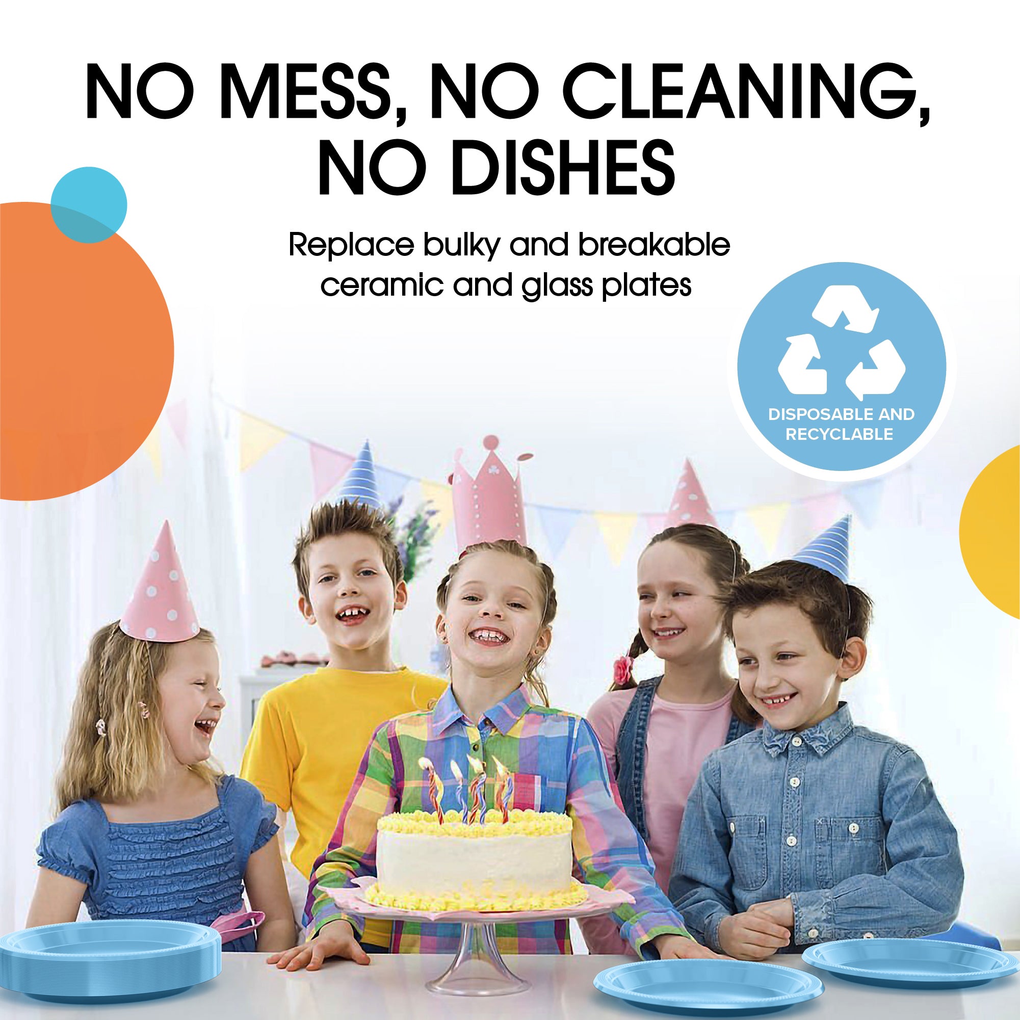 7 in. Light Blue Plastic Plates | Case of 600