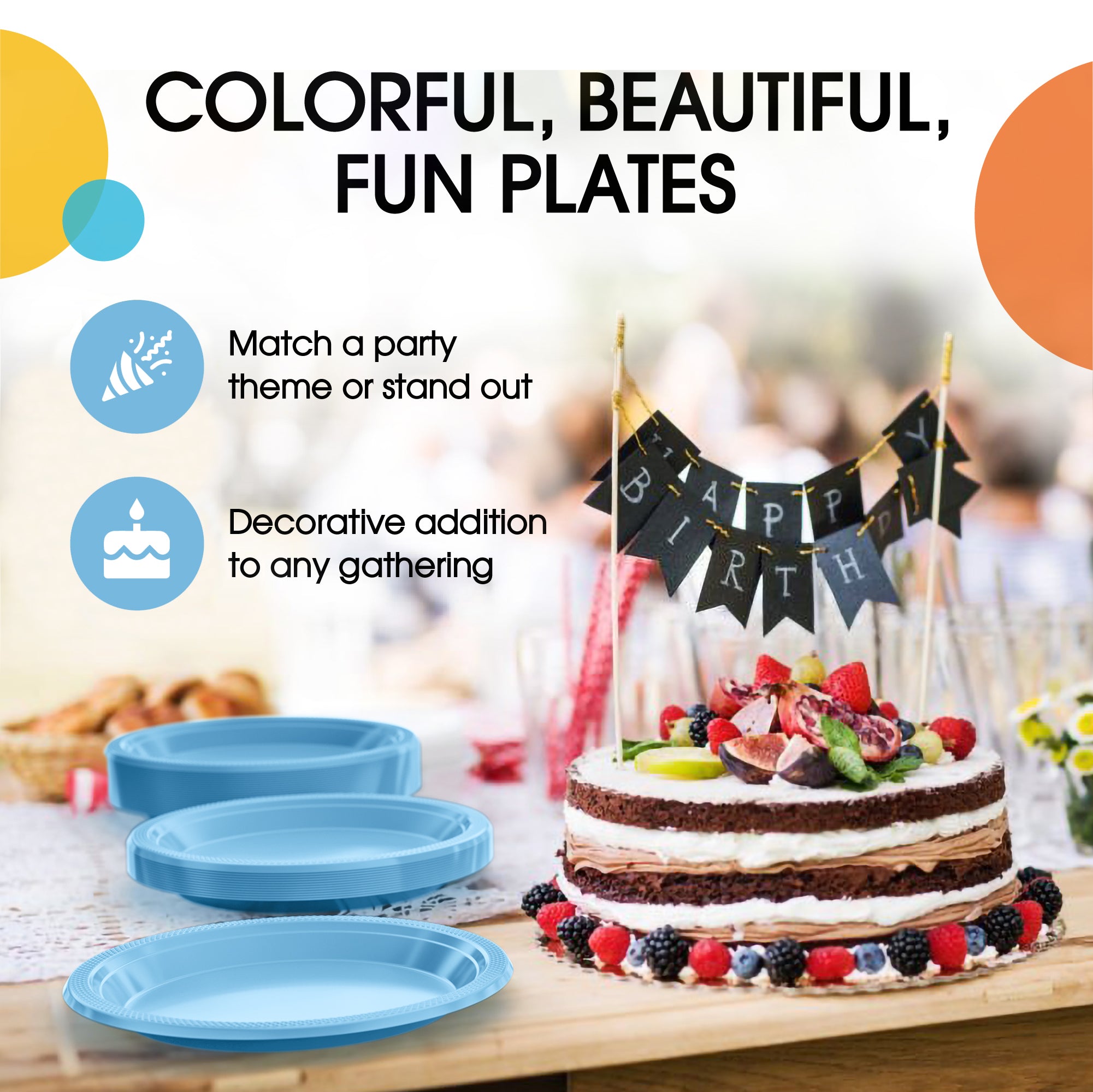 7 in. Light Blue Plastic Plates | 20 Ct.