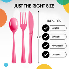 Cerise Cutlery Combo Set | 50 Forks 50 Spoons And 50 Knives