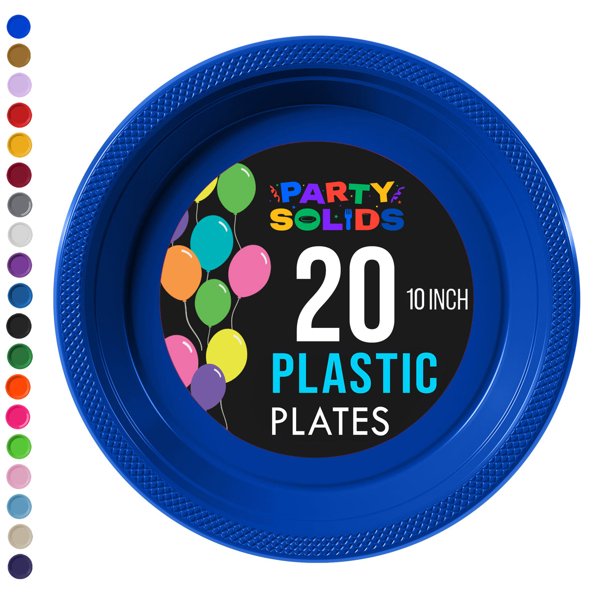10 in. Dark Blue Plastic Plates | 20 Ct.