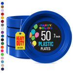 7 in. Dark Blue Plastic Plates | 50 Count