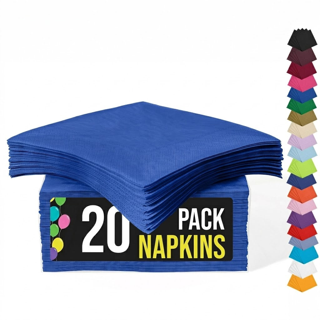 Dark Blue Luncheon Napkins | 6.75 in. X 6.75 in. | 20 Count