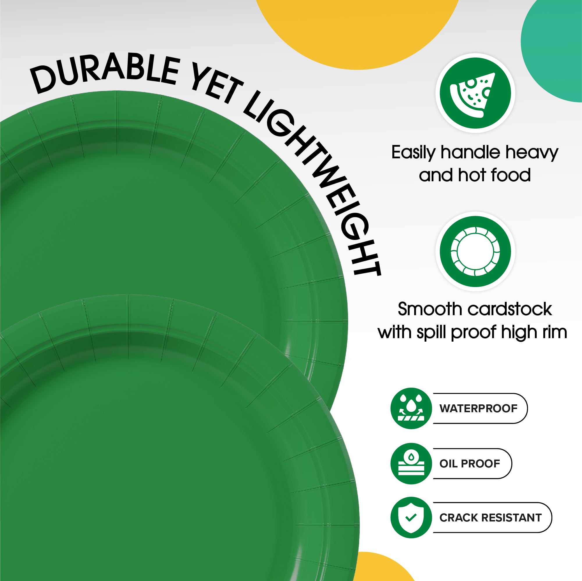 10 In. Emerald Green Paper Plates - 20 Ct.
