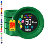 10 in. Emerald Green Plastic Plates | 50 Count