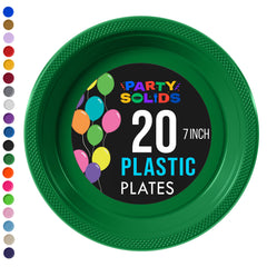7 in. Emerald Green Plastic Plates | 20 Ct.