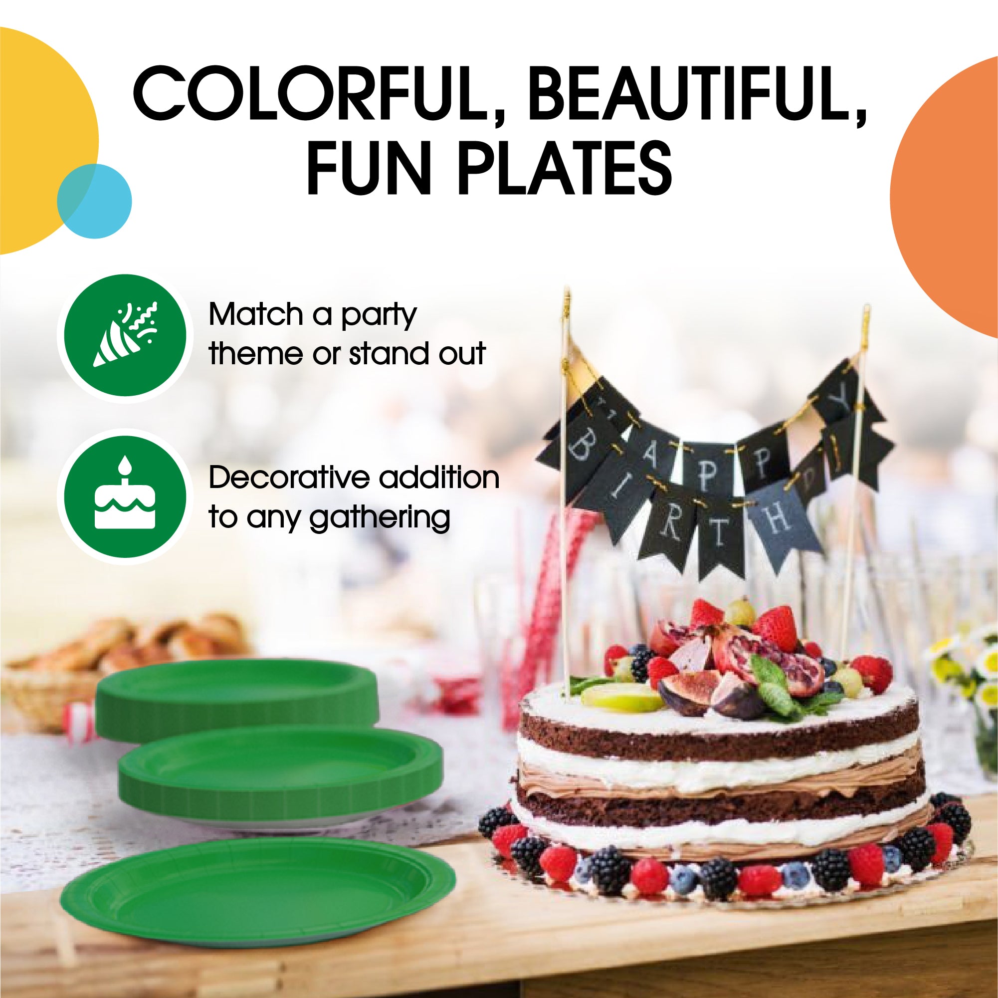 10 In. Emerald Green Paper Plates - 20 Ct.