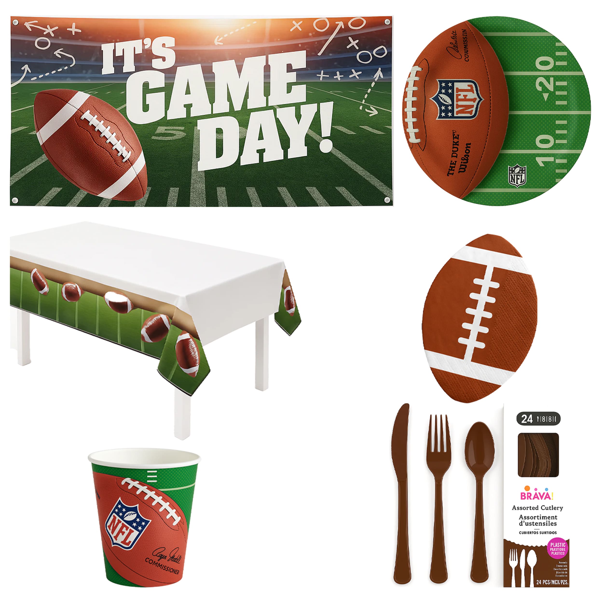 92 Pcs Football Birthday Party Base Kit - For 8 Guests