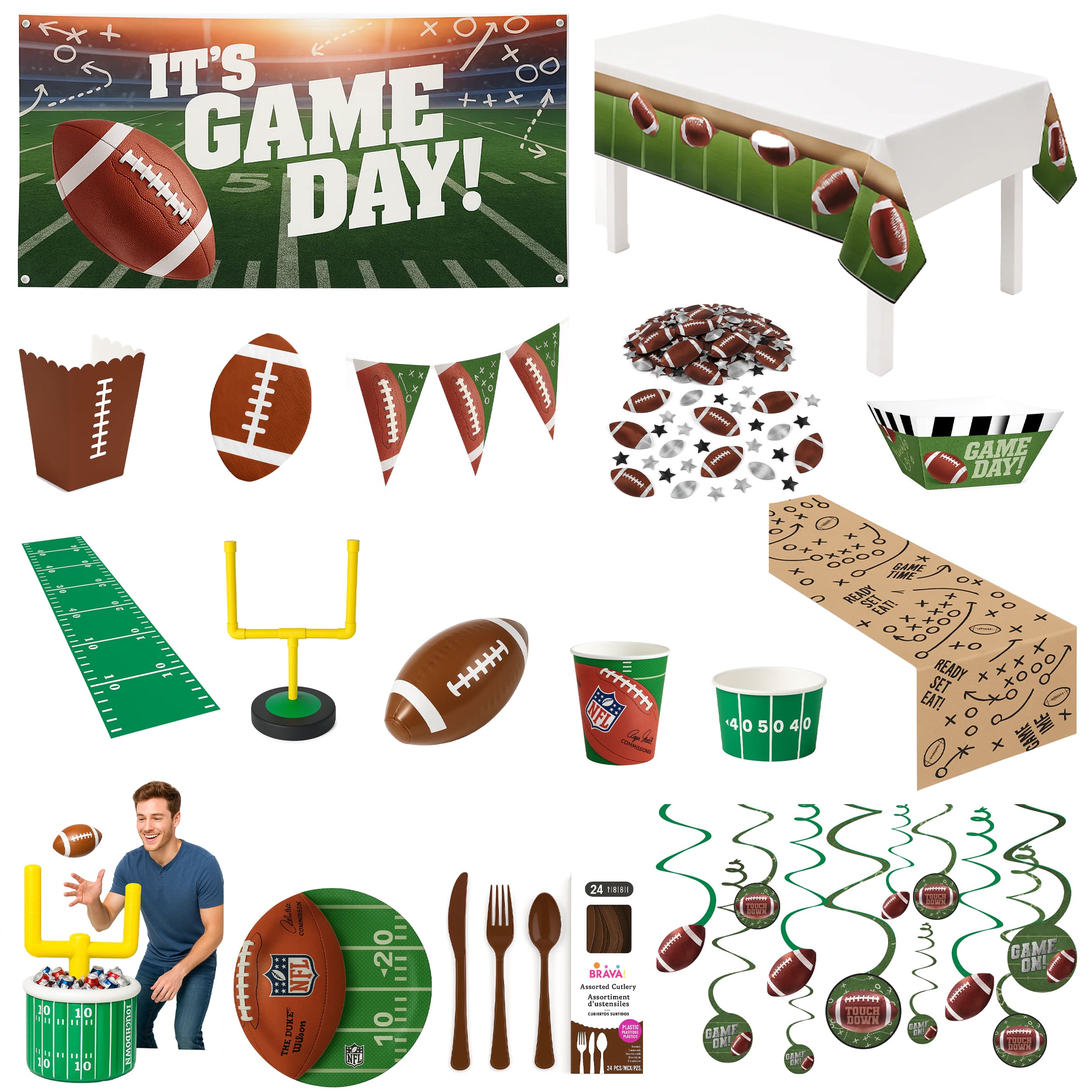 141 Pcs Football Deluxe Birthday Party Kit - For 8 Guests