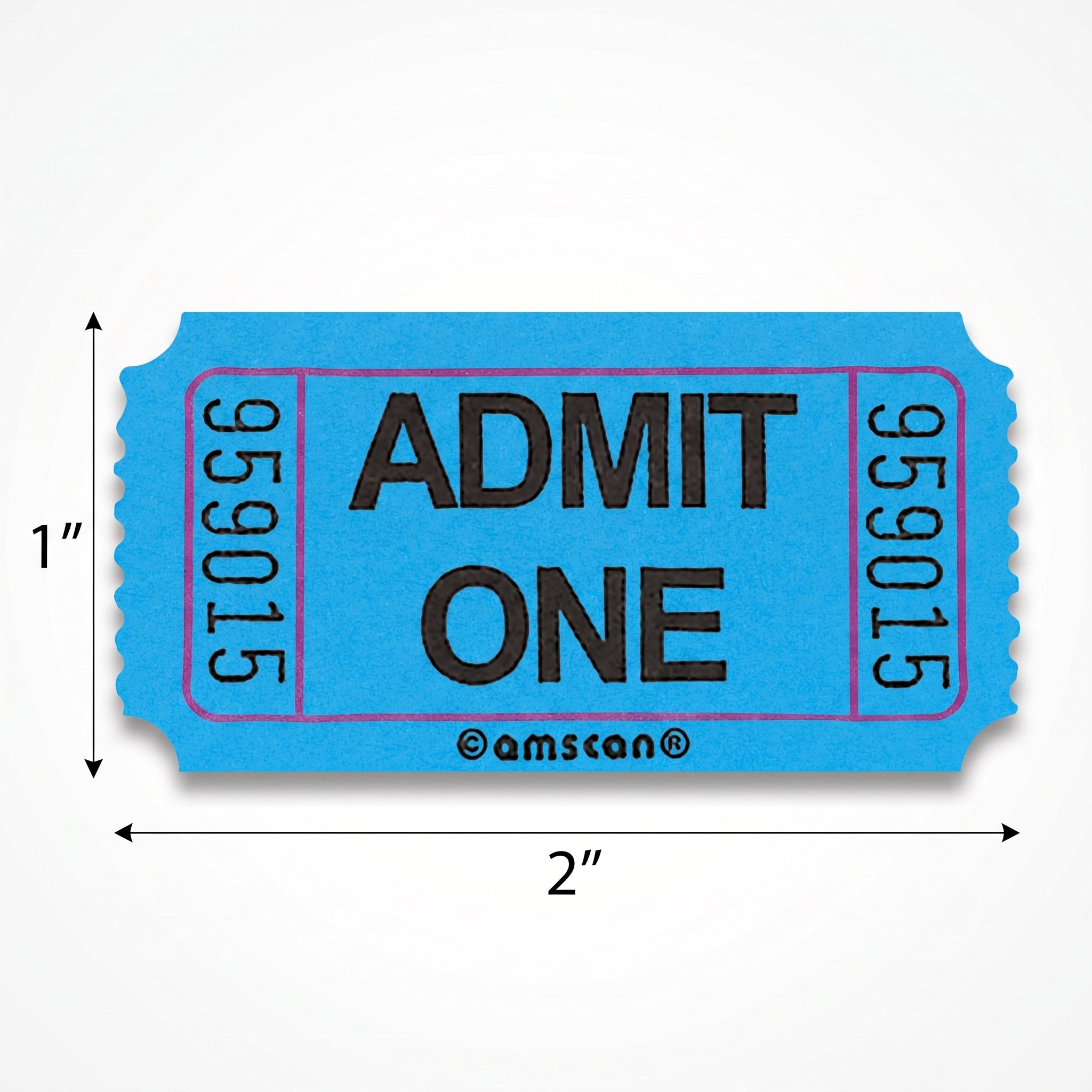 Blue "Admit One" Ticket Roll - 1000 Pairs