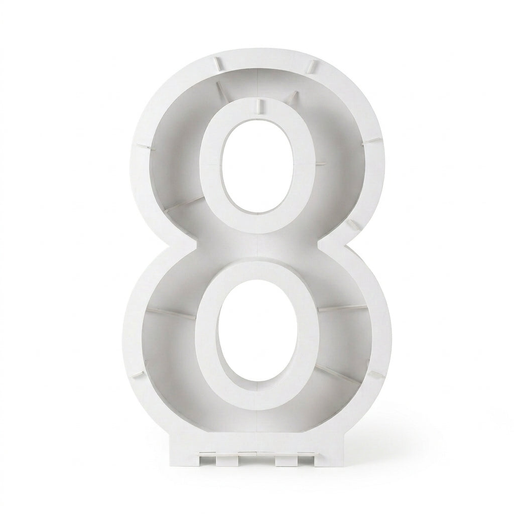 White Number "8" Balloon Mosaic Frame Kit | 33"