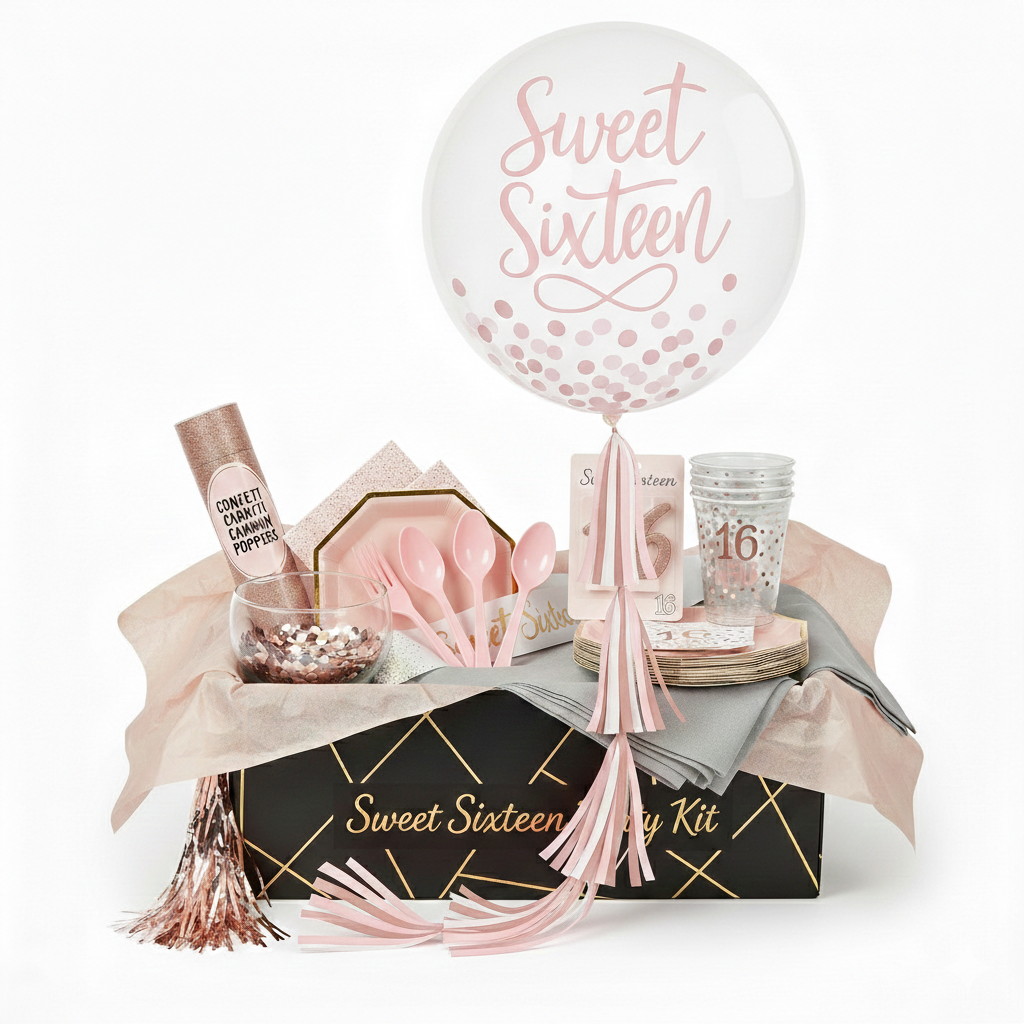 80 Pcs Sweet 16 Party Kit - For 8 Guests