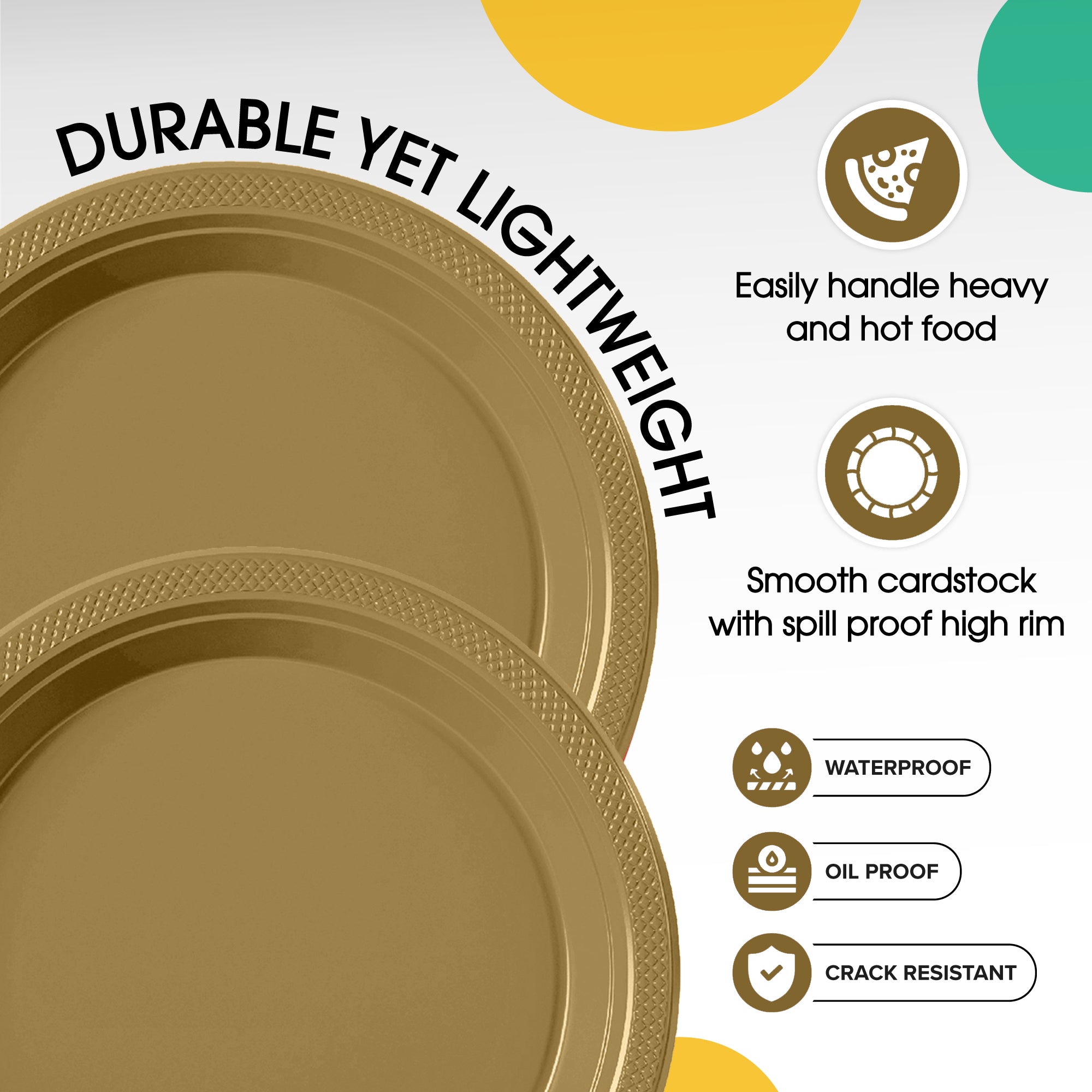 7 in. Gold Plastic Plates | 20 Ct.