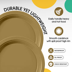 7 in. Gold Plastic Plates | 20 Ct.