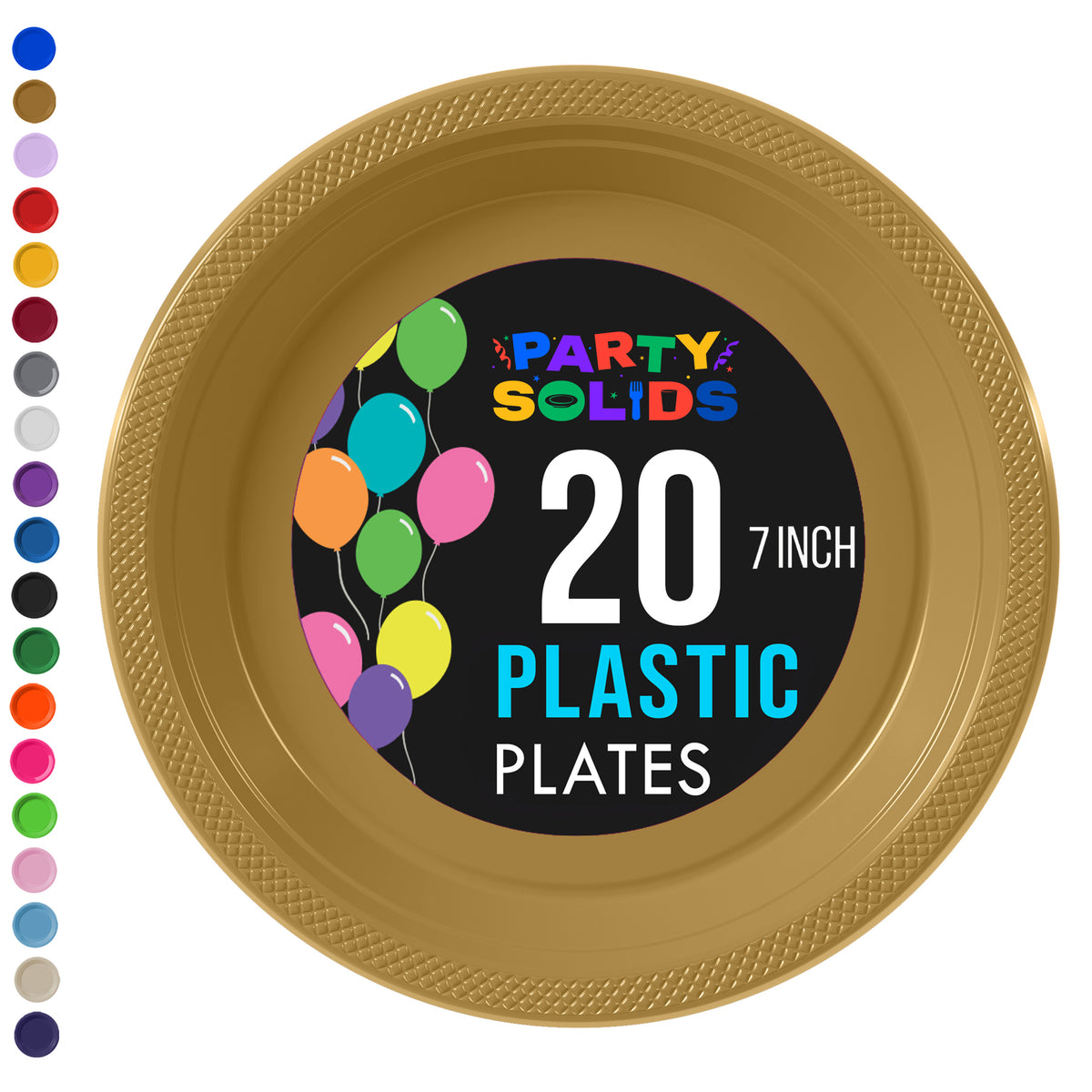 7 in. Gold Plastic Plates | 20 Ct.