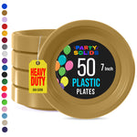 7 in. Gold Plastic Plates | 50 Count