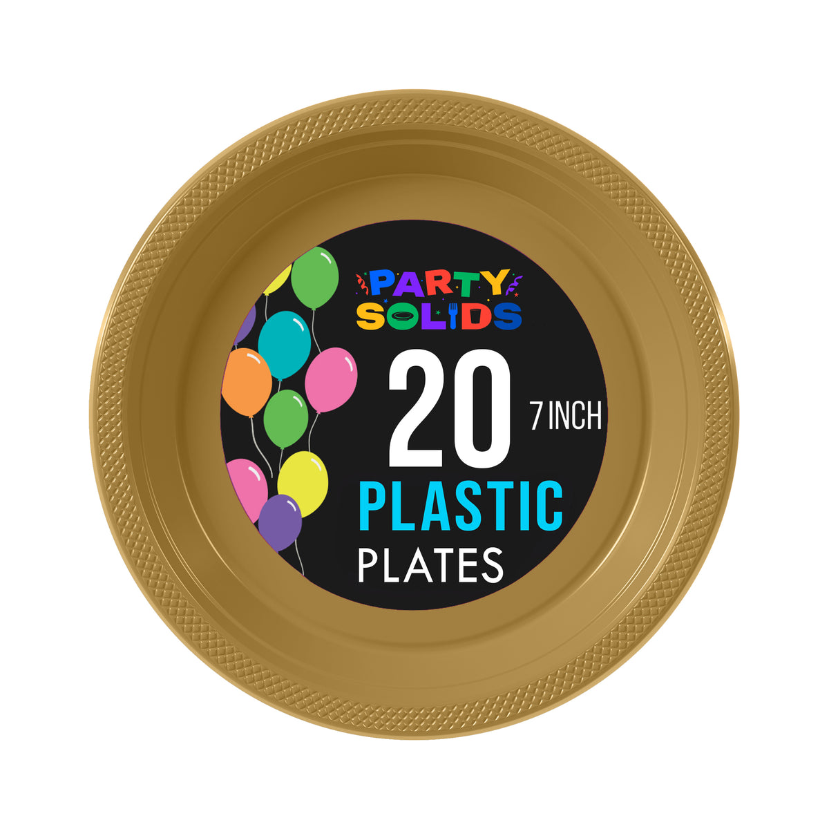 7 In. Gold Plastic Plates - 20 Ct.