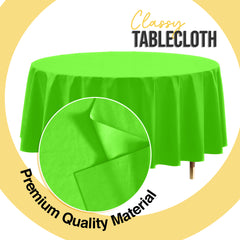 Premium Round Lime Green Plastic Table Covers | 6 Pack | 84 in.