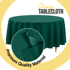 Premium Round Dark Green Plastic Table Covers | 12 Pack | 84 in.