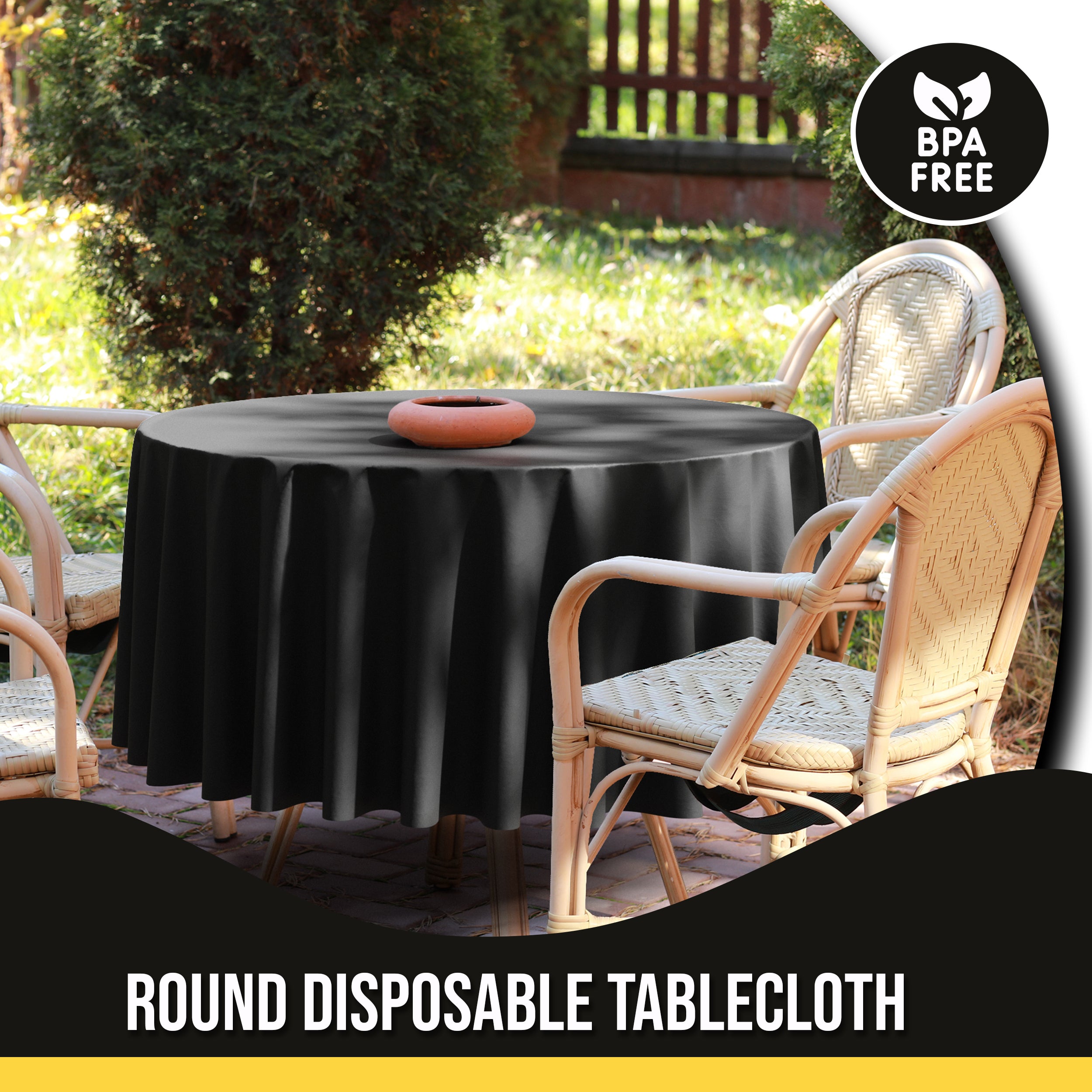 Premium 60" Round Black Table Cover