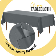 Premium Silver Plastic Table Cover | Case of 96 | 54 in. x 108 in.