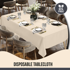 Premium Ivory Rectangle Table Cover 60" x 85" | 1 Pack