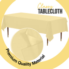 Premium Light Yellow Plastic Table Cover | 54 in. x 108 in.