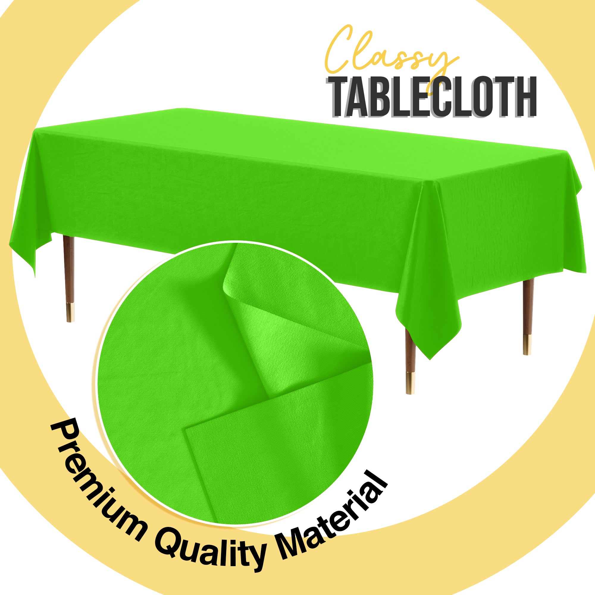 Premium Lime Green Plastic Table Cover | 54 in. x 108 in.