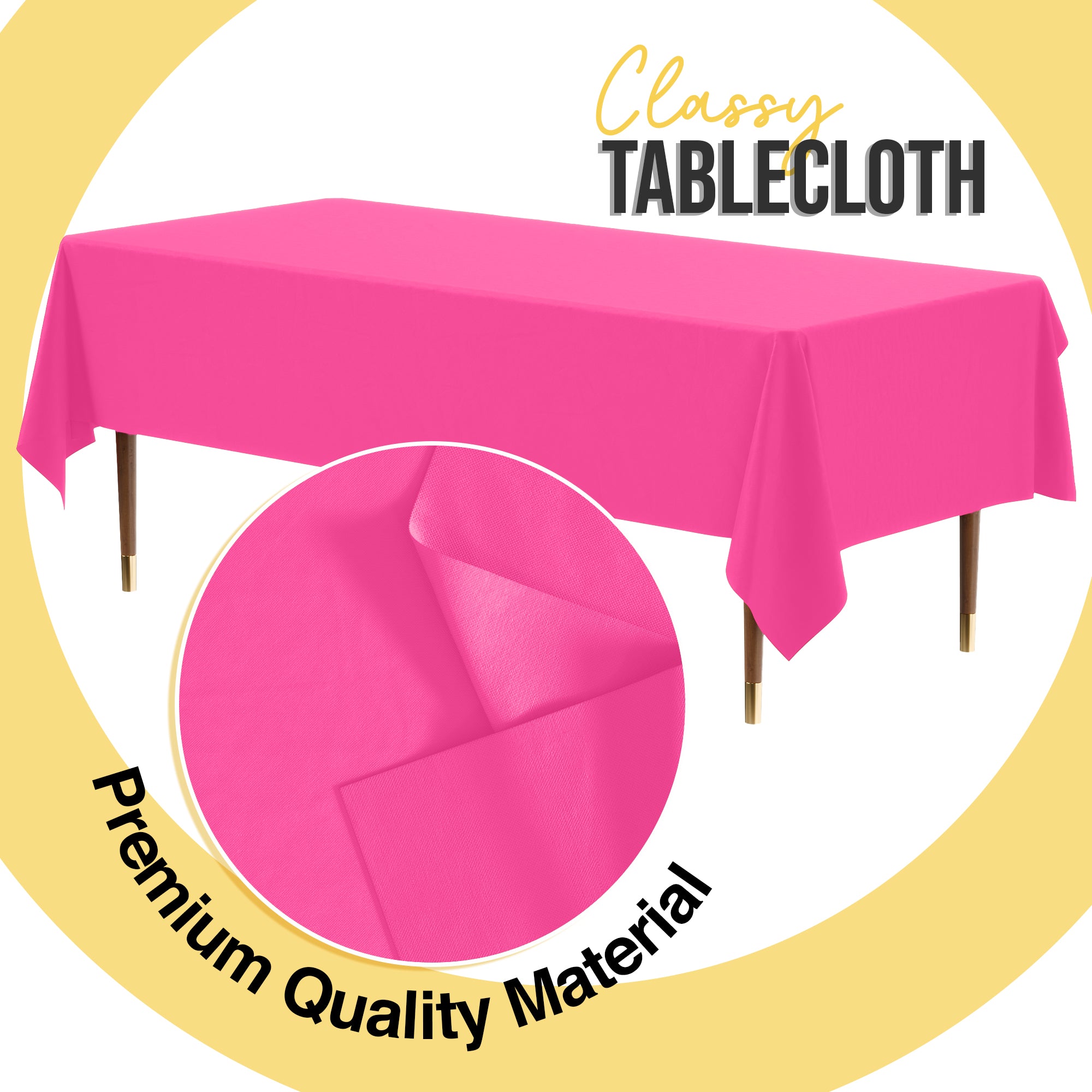Premium Cerise Plastic Table Cover | 54 in. x 108 in.