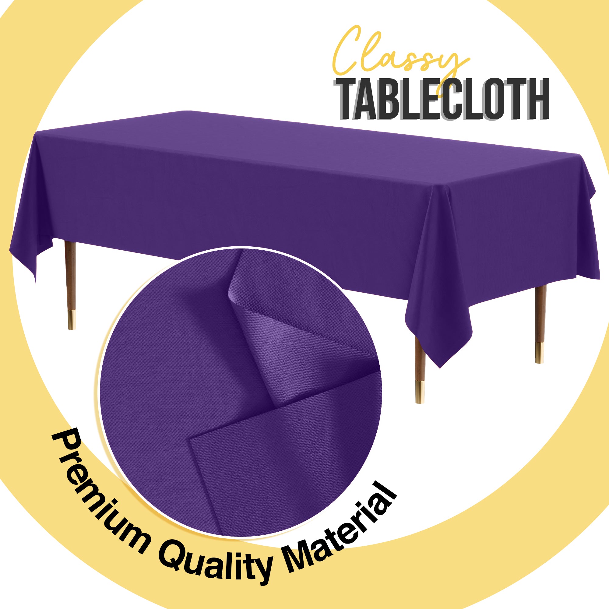Premium Purple Plastic Table Cover | 54 in. x 108 in.