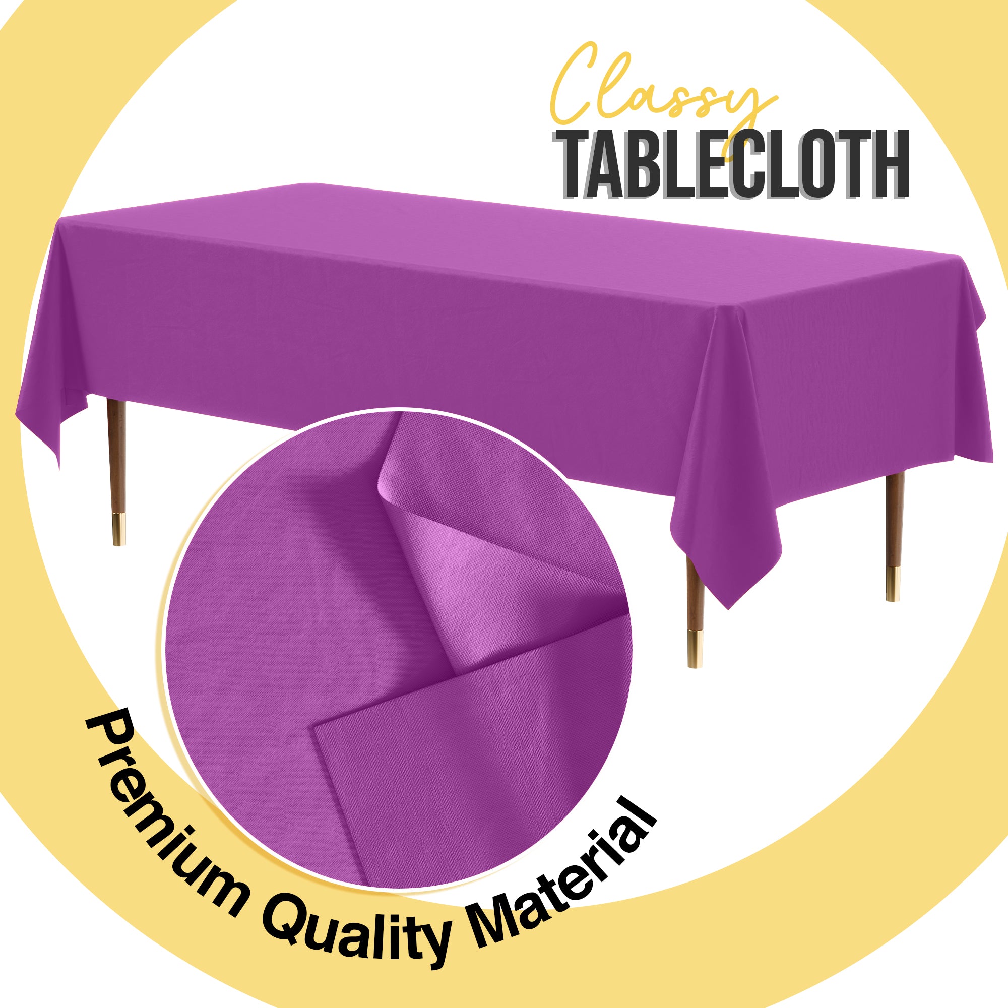 Premium Magenta Plastic Table Cover | Case of 96 | 54 in. x 108 in.