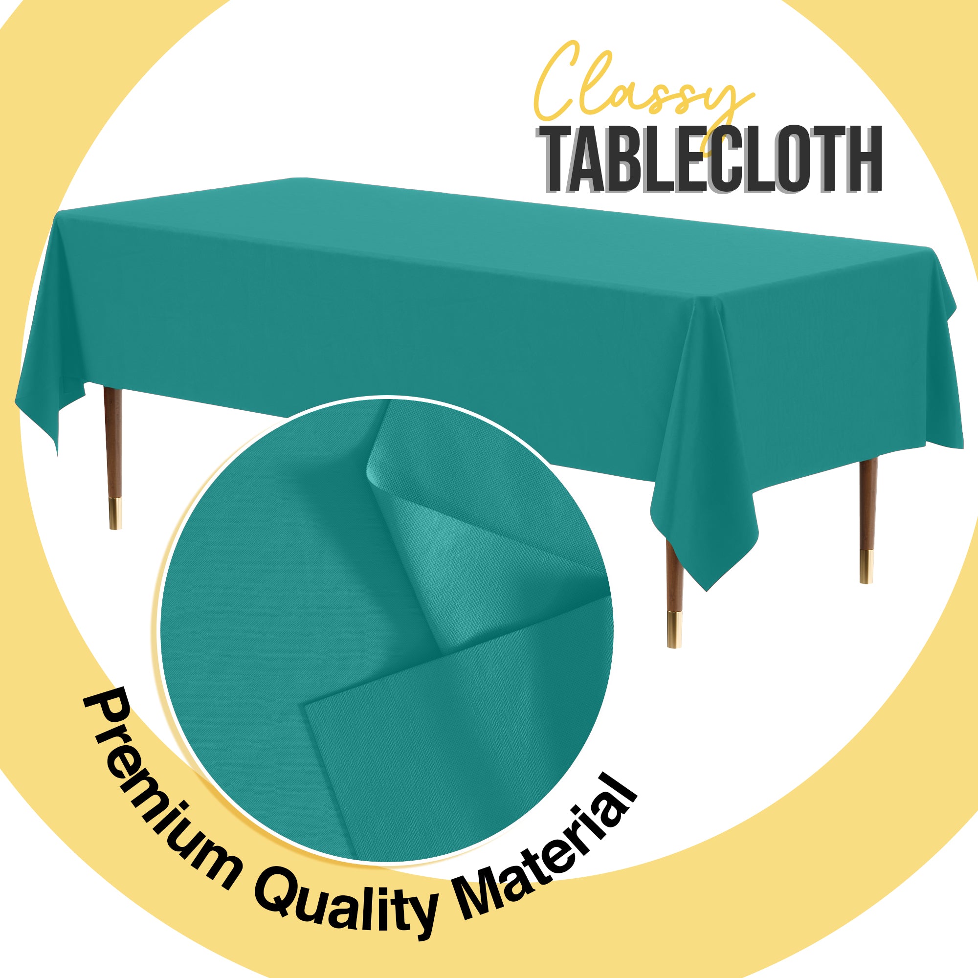 Premium Teal Rectangle Plastic Table Cover | 54 in. x 108 in.