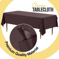 Premium Brown Plastic Table Cover | 54 in. x 108 in.