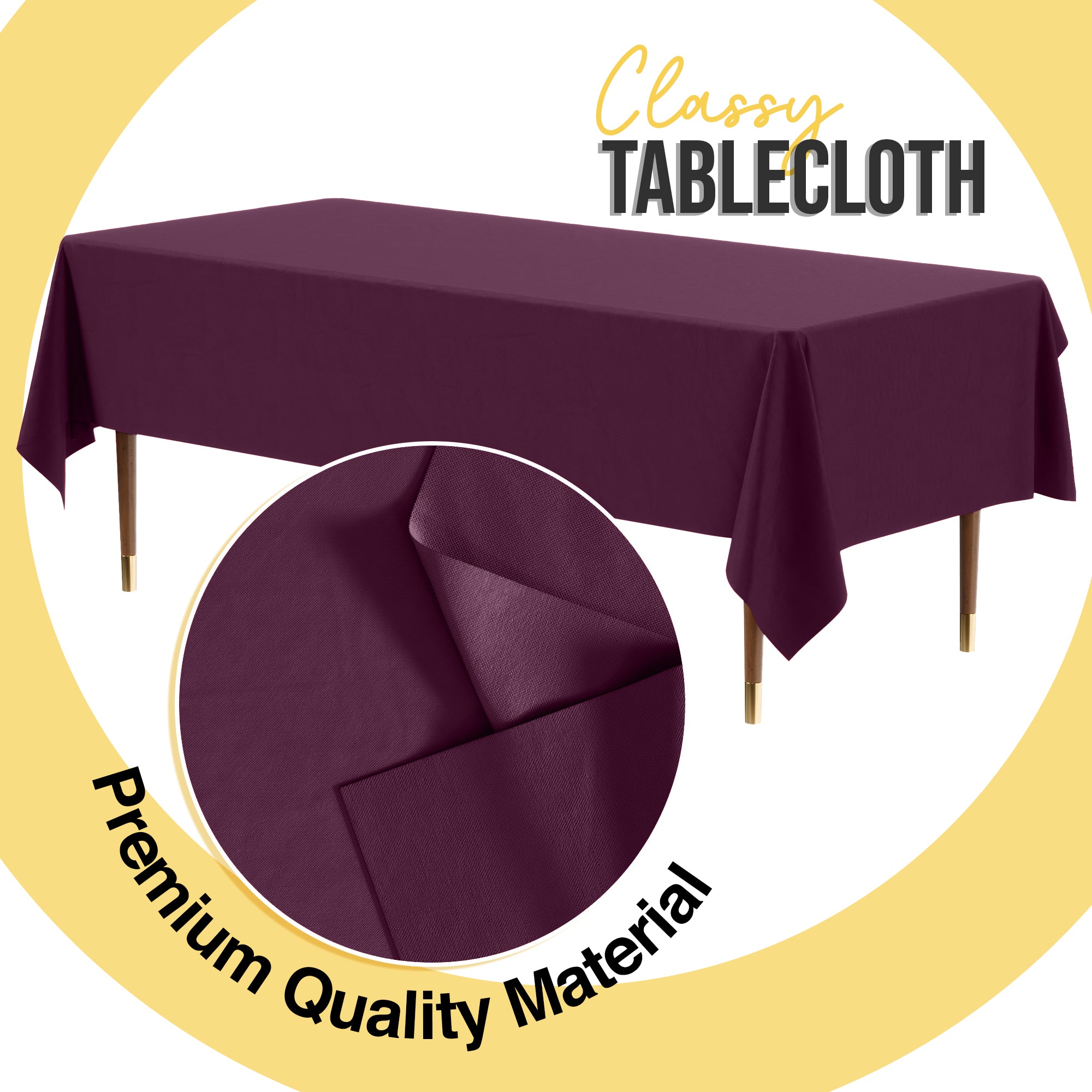 Premium Plum Plastic Table Cover | 54 in. x 108 in.