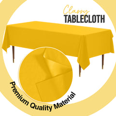 Premium Yellow Plastic Table Cover | 54 in. x 108 in.