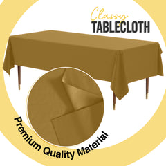 Premium Gold Plastic Table Cover | 54 in. x 108 in.