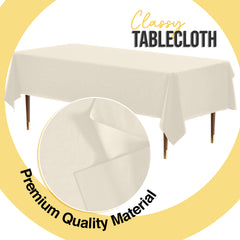 Premium Ivory Plastic Table Cover | 54 in. x 108 in. | Case of 96
