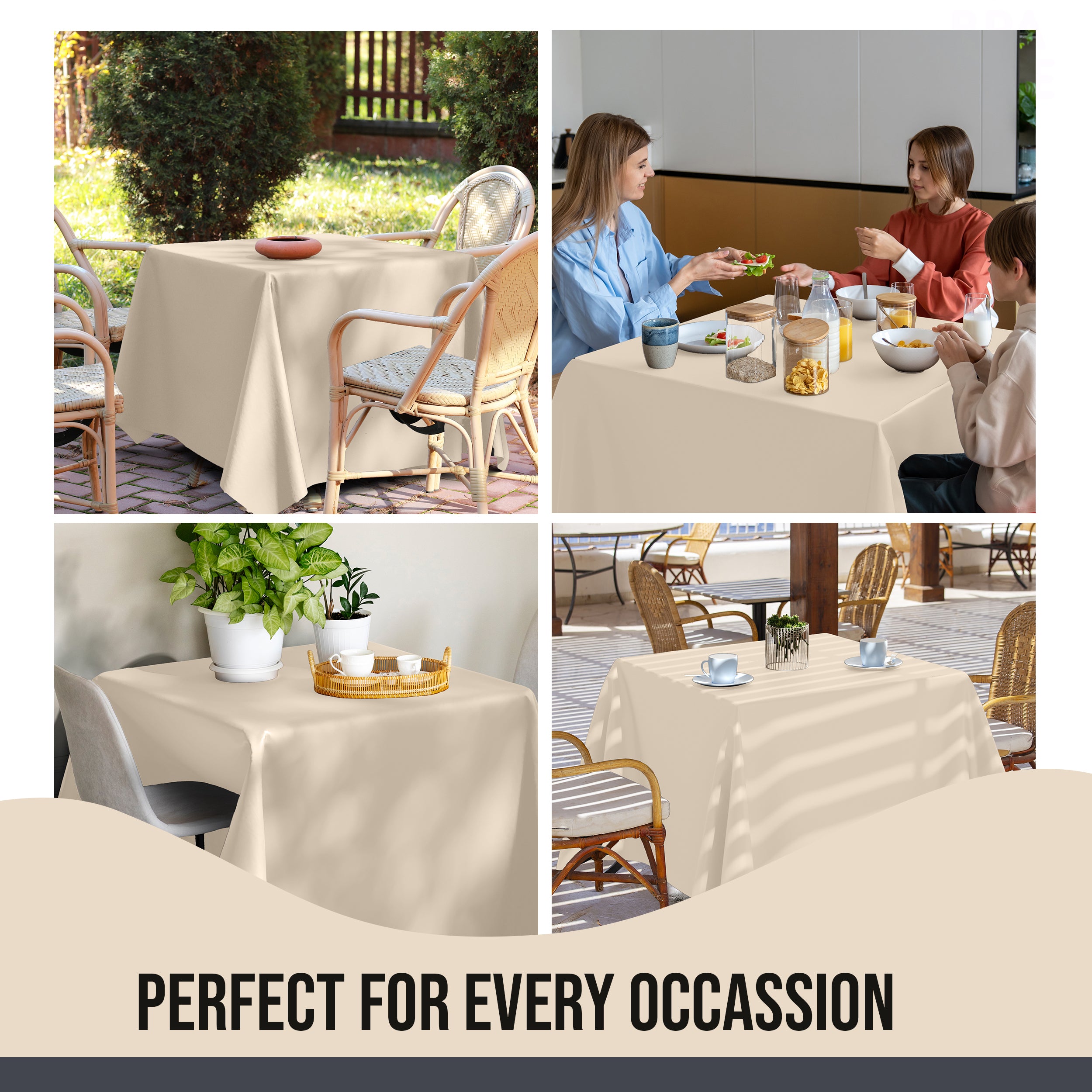 Premium Square Ivory Table Cover 52" x 52" | 1 Pack