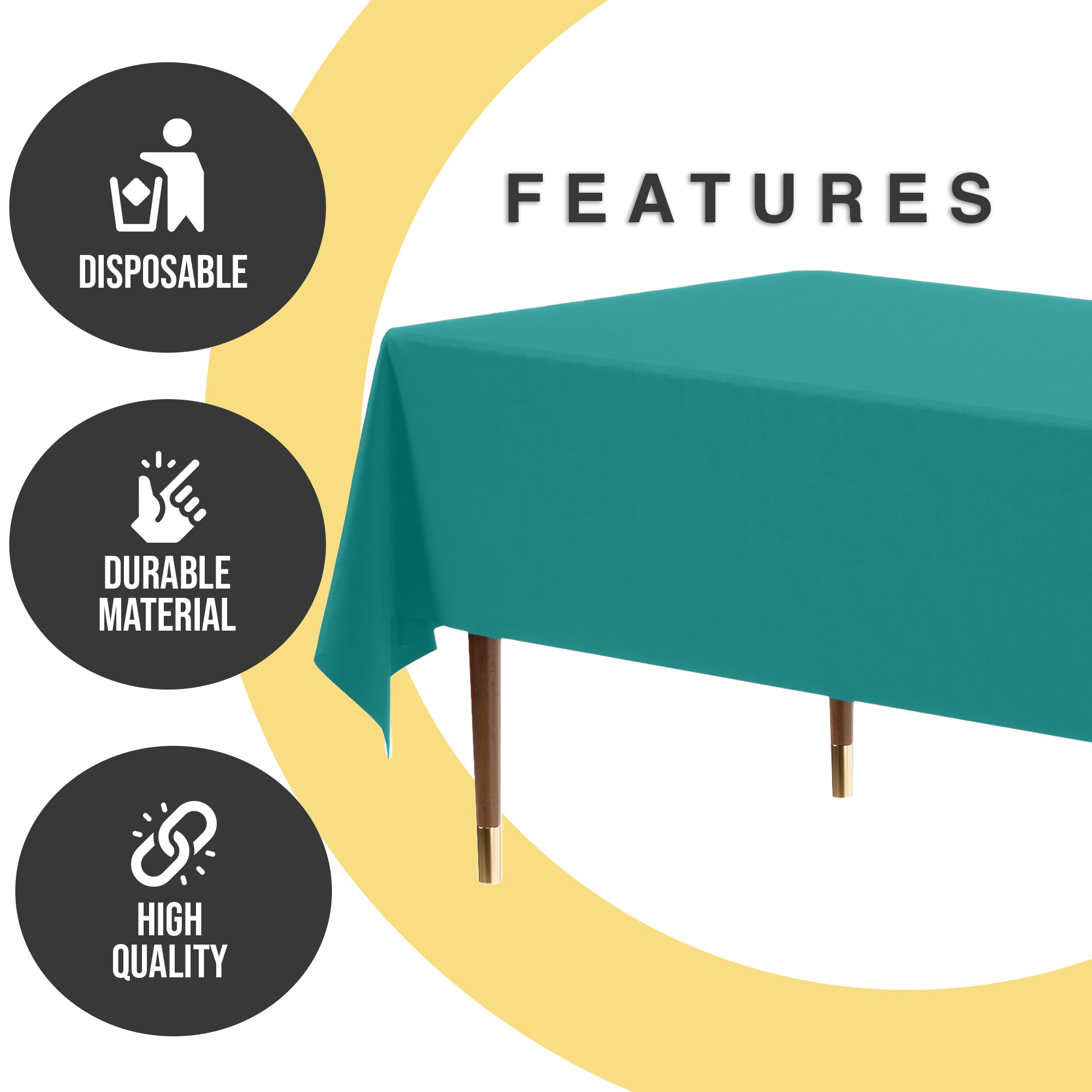 Premium Teal Rectangle Plastic Table Cover | 54 in. x 108 in.