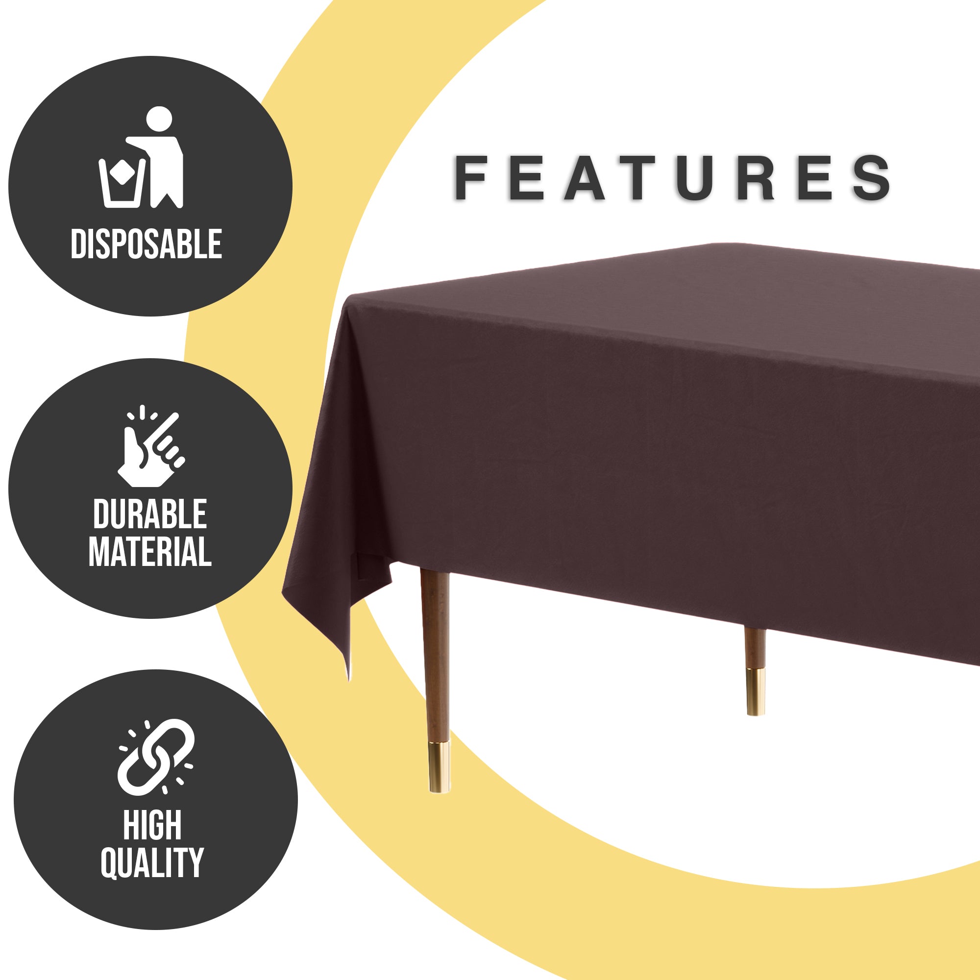 Premium Brown Plastic Table Cover | 54 in. x 108 in.