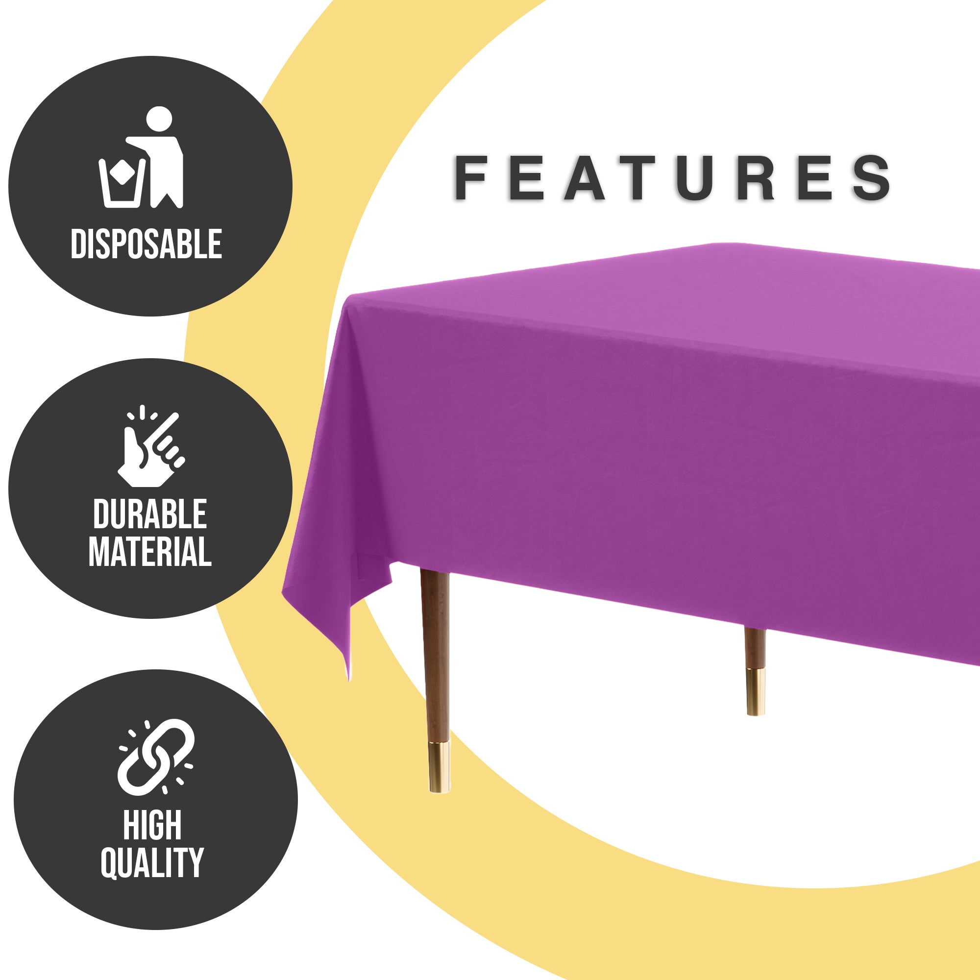Premium Magenta Plastic Table Cover | Case of 96 | 54 in. x 108 in.
