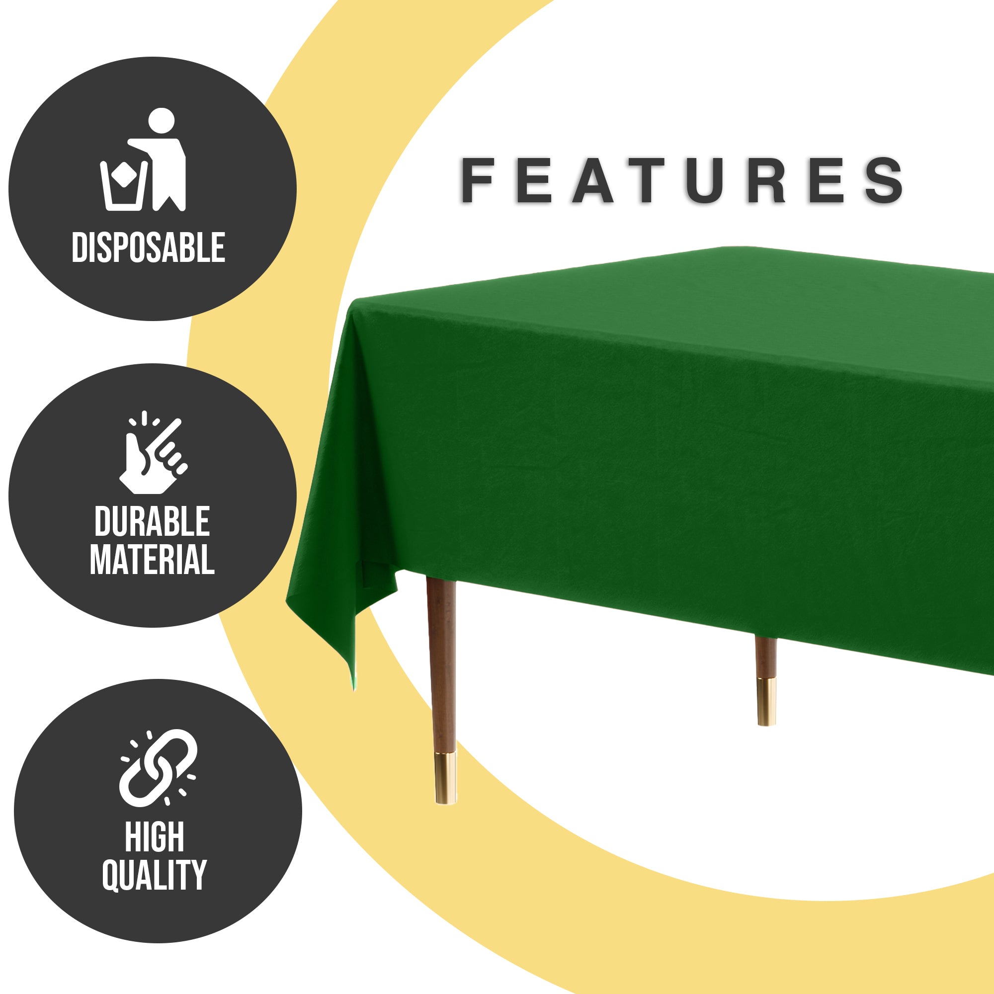 Premium Emerald Green Plastic Table Cover | 54 in. x 108 in.