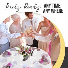 Premium Round White Plastic Table Covers | 12 Pack | 84 in.