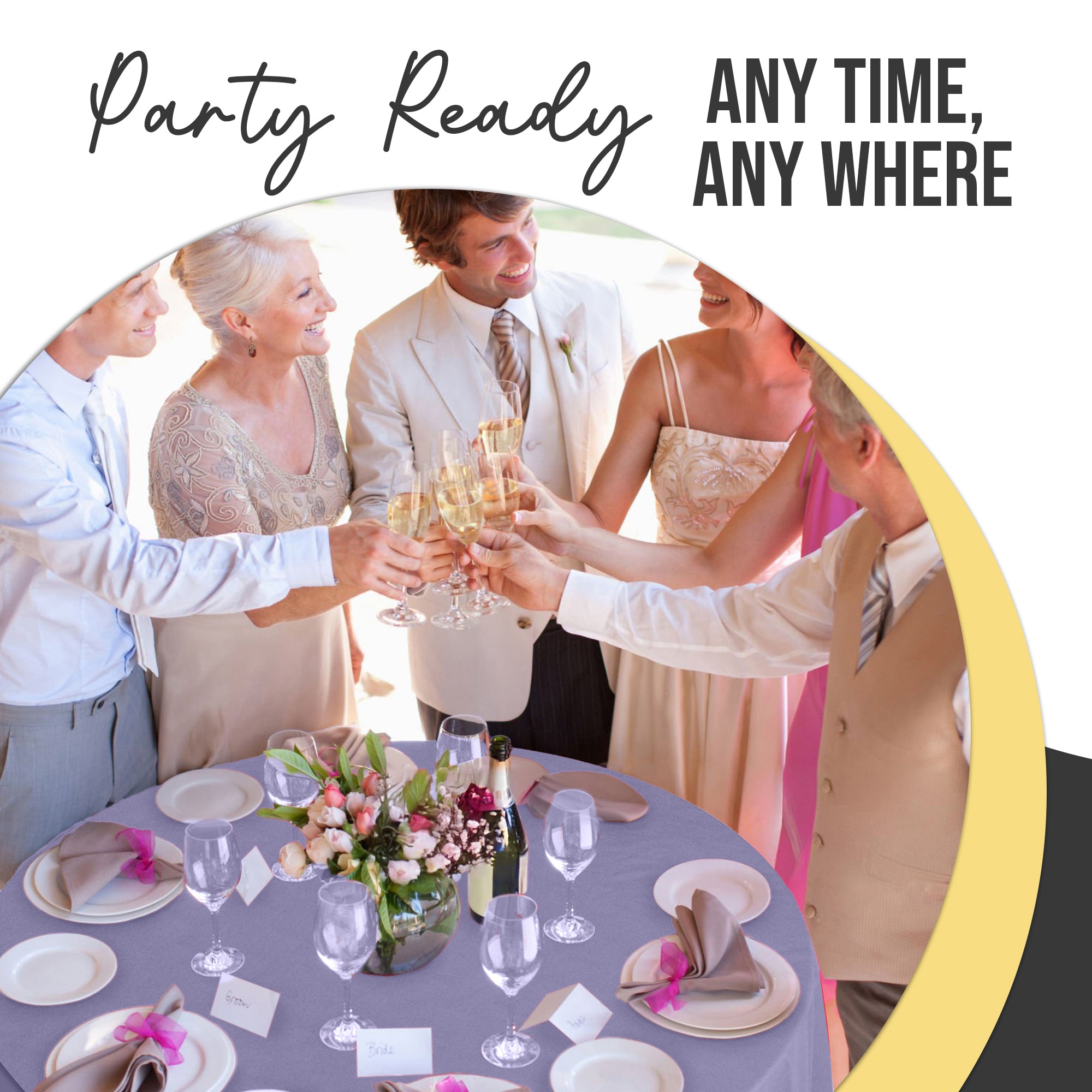 Premium Round Lavender Plastic Table Covers | 12 Pack | 84 in.